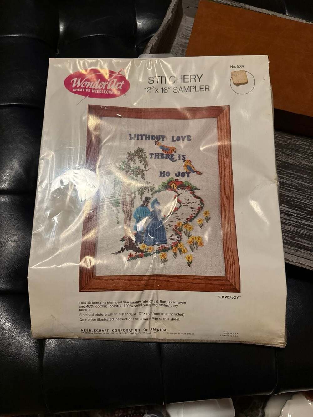 Wonder Art Needlecraft Stitchery Kit Love Joy 12 x 16 Vintage